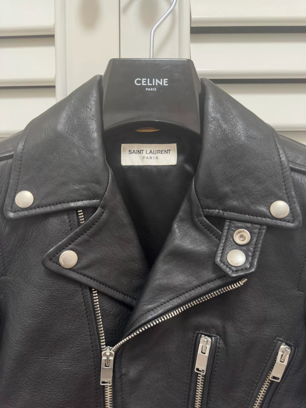 Saint Laurent Black Lambskin Motorcycle Jacket