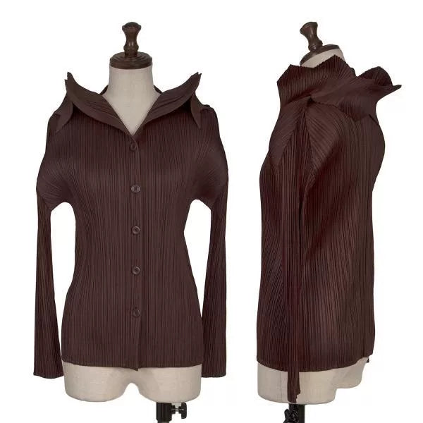 Issey Miyake Vintage Brown Pleated Top