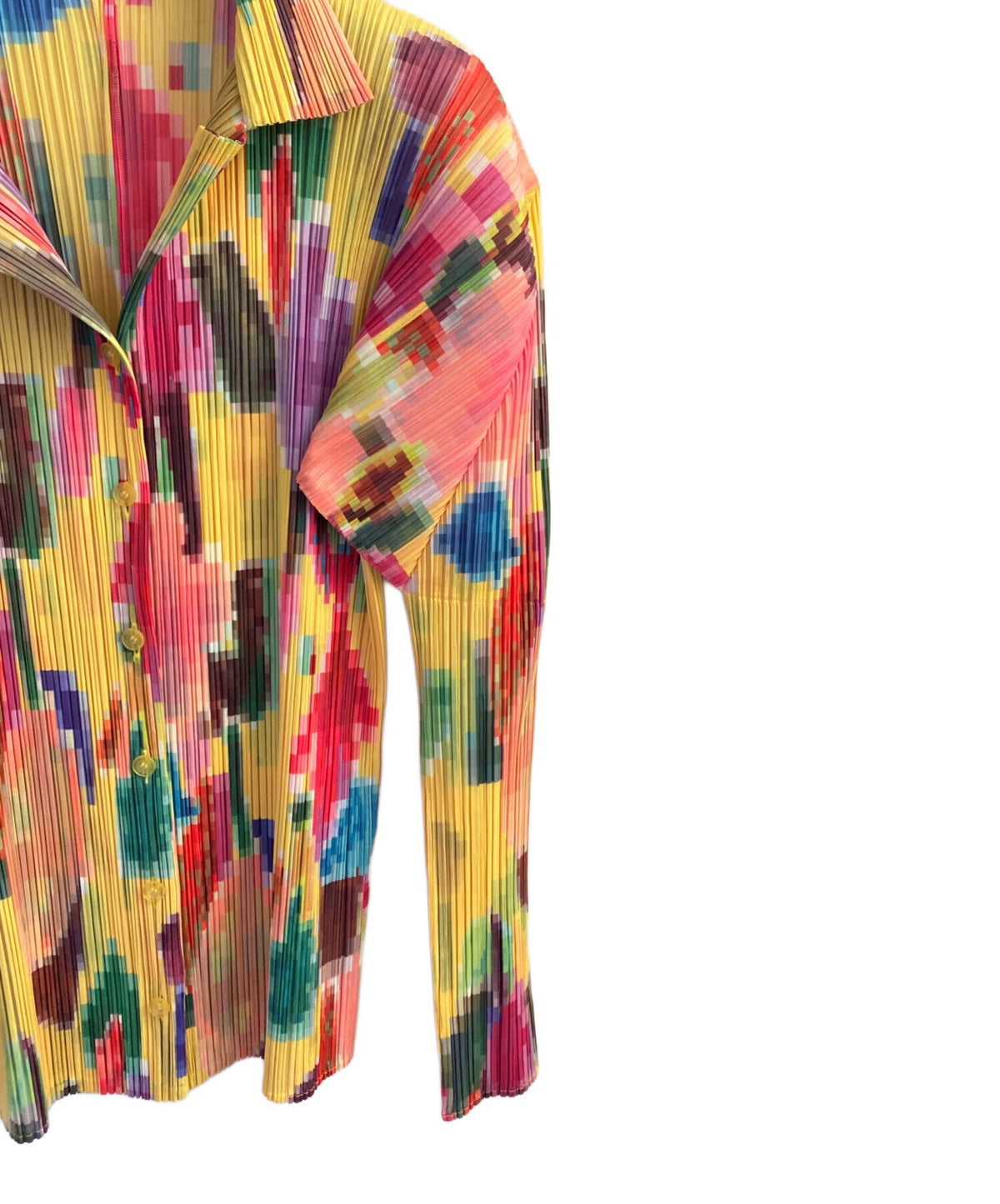 Issey Miyake Colorful Mosaic Pleated Shirt