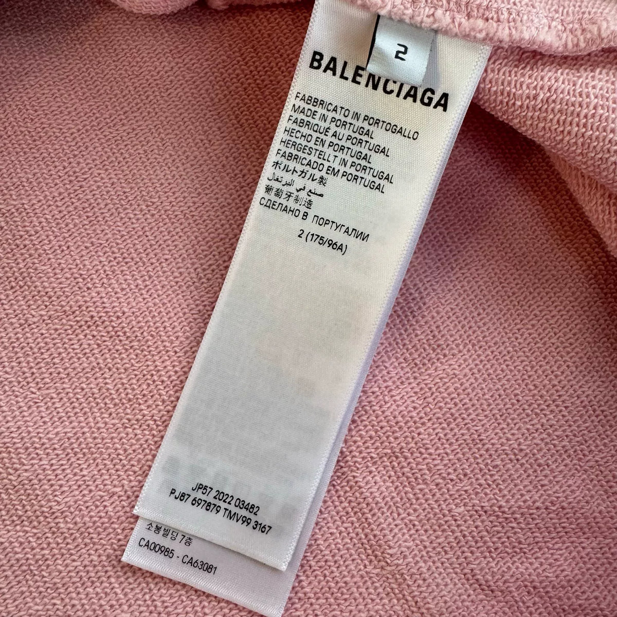 Balenciaga Pink Straw Badge Hooded Sweater