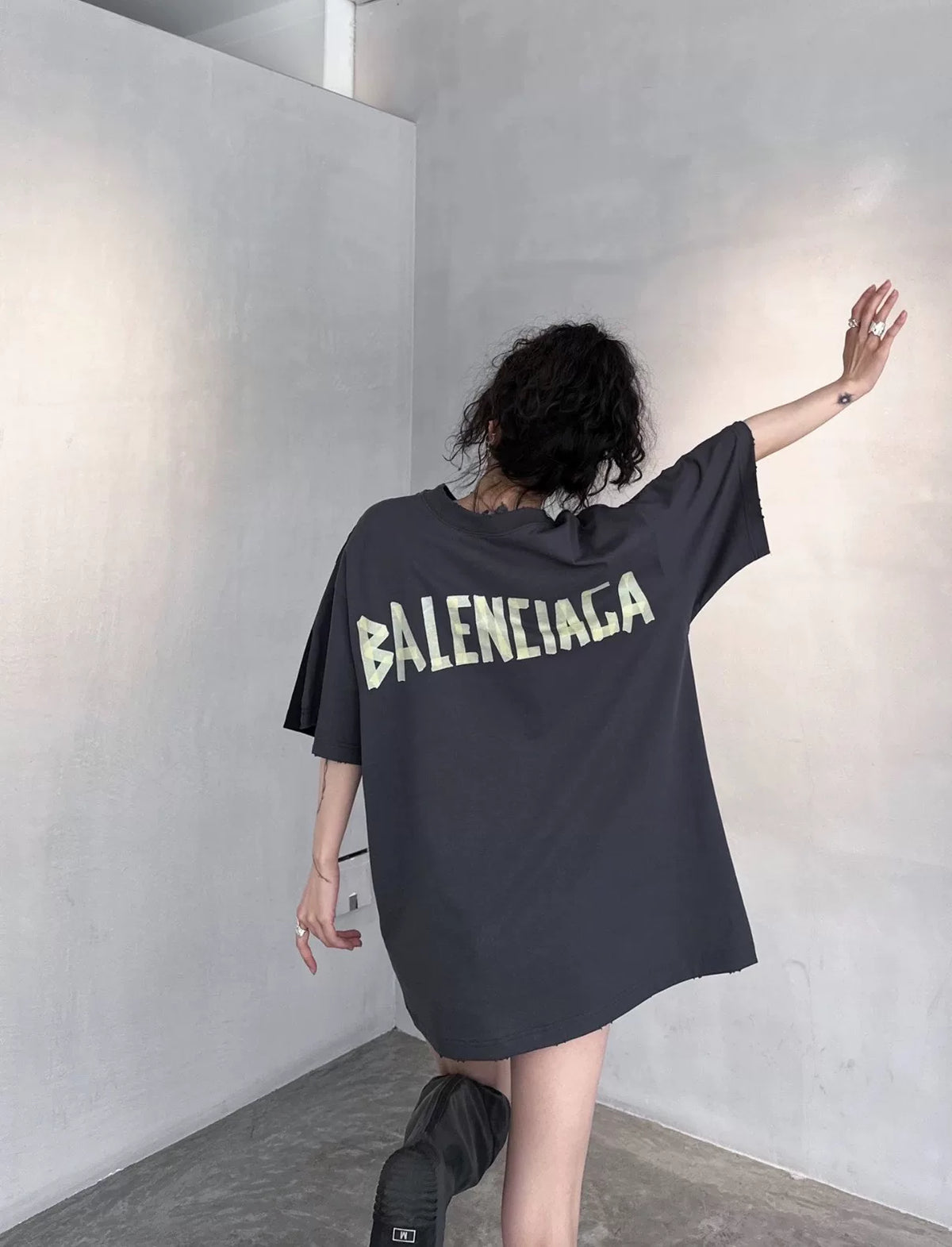 Balenciaga Tape-Panel 3B Racing Logo Short-Sleeve T-Shirt