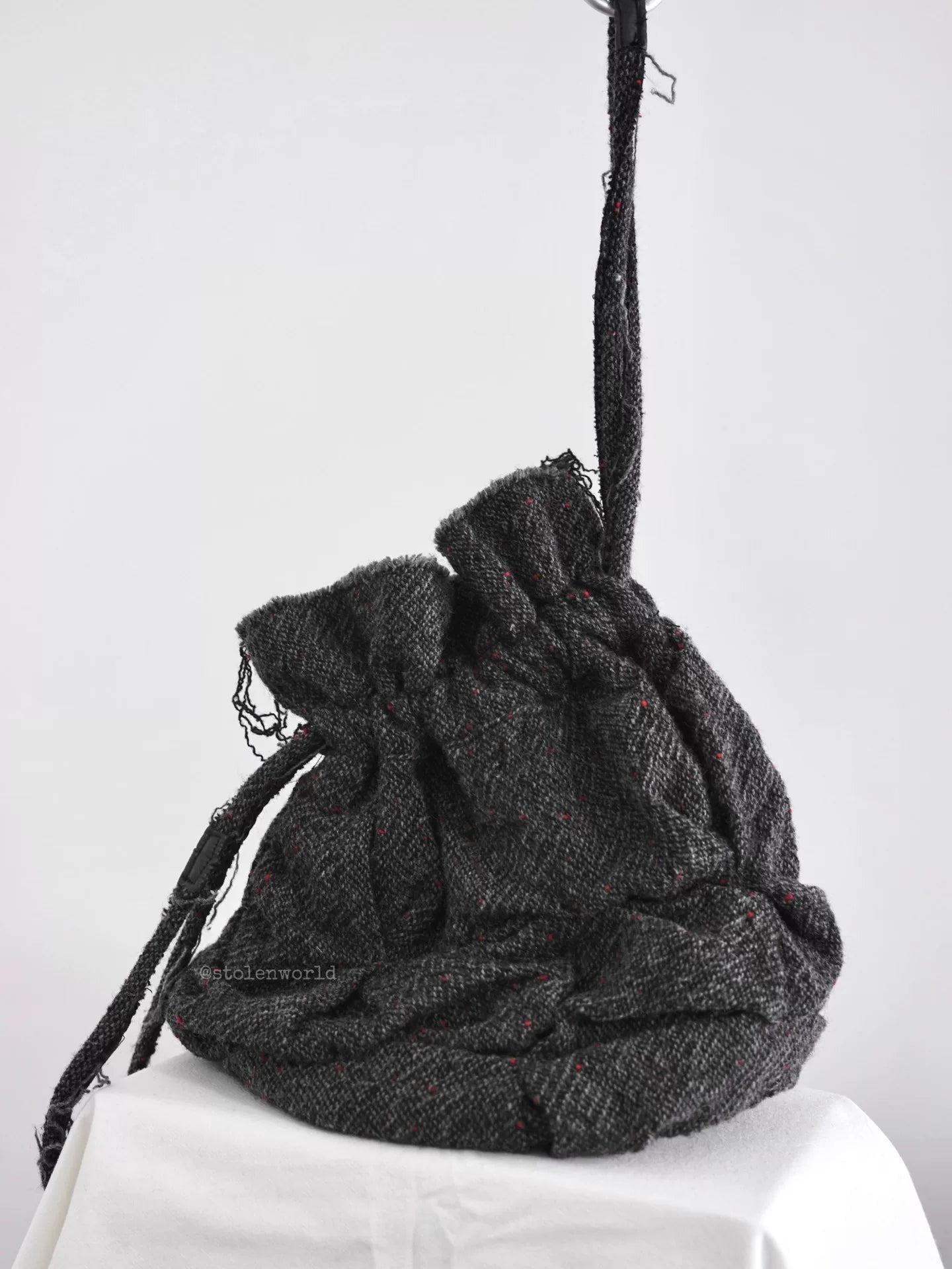 Junya Watanabe Pleated Drawstring Mini Round Bag - Devines