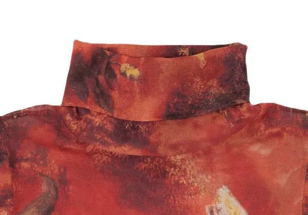 Jean Paul Gaultier Vintage Red Floral Mesh Top