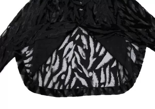 Issey Miyake Vintage Black Sheer Floral Top