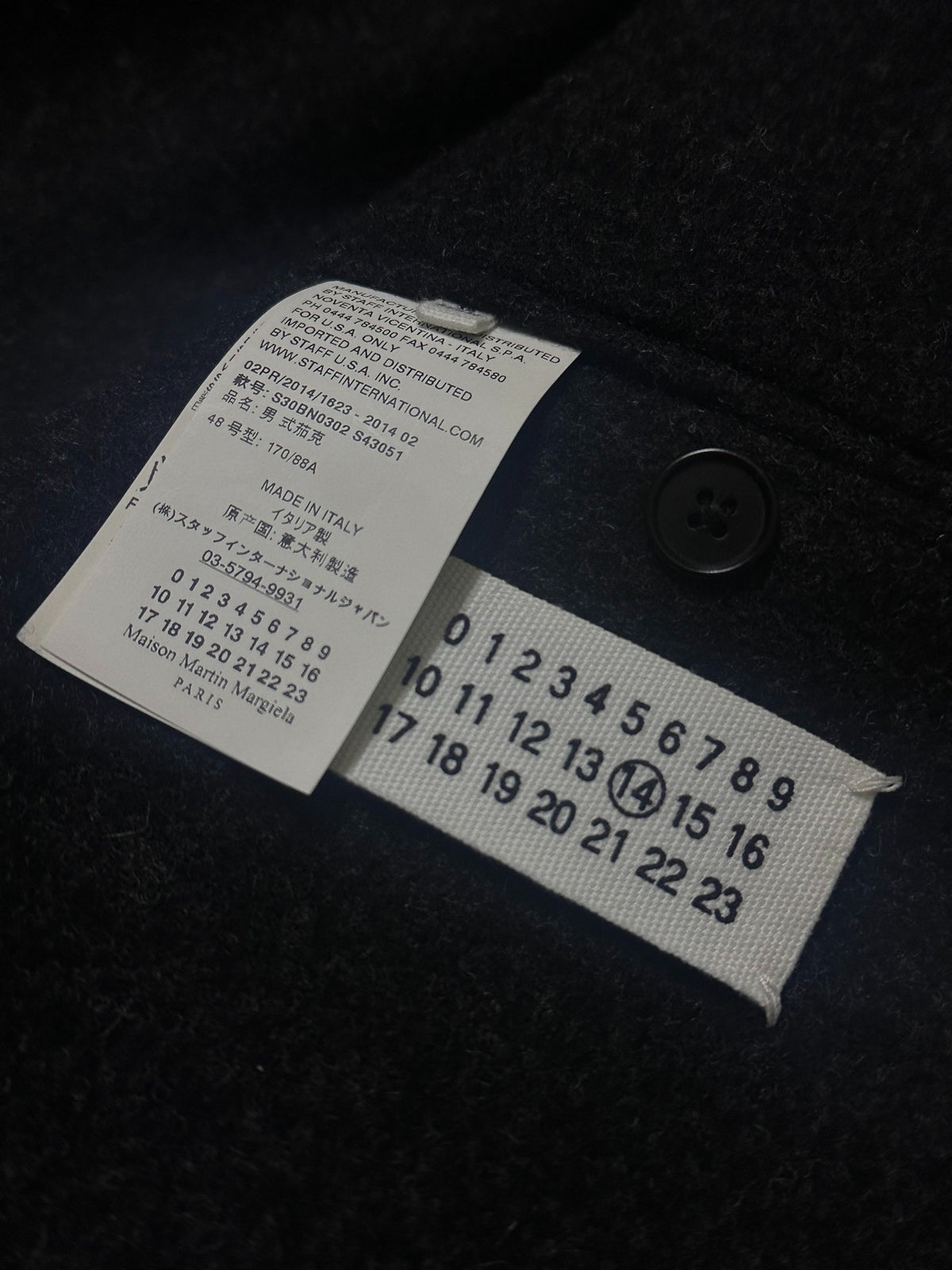 Maison Martin Margiela Leather Pieced Wool Jacket