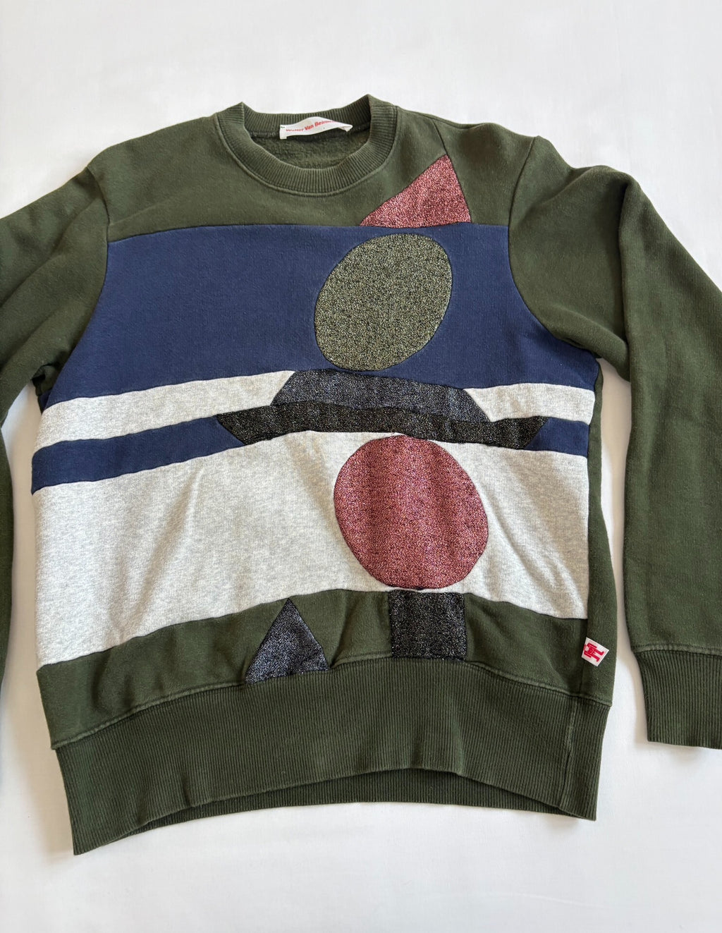 Walter Van Beirendonck Color-Block Panel Embroidered Sweatshirt