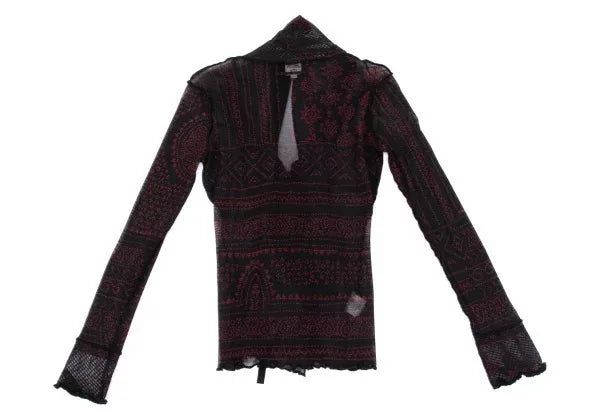 Jean Paul Gaultier Vintage Burgundy Floral Mesh Cardigan