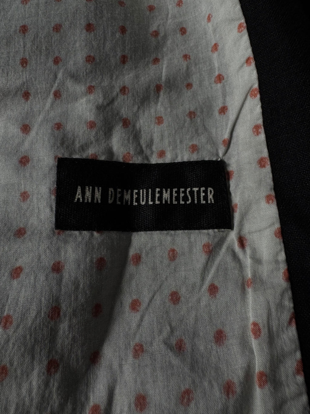 Ann Demeulemeester AW05 Polka-Dot Lined Linen Jacket