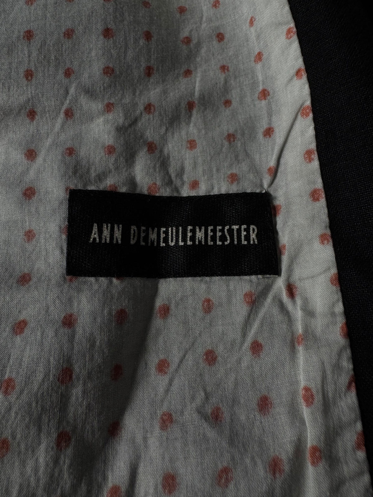 Ann Demeulemeester AW05 Polka-Dot Lined Linen Jacket