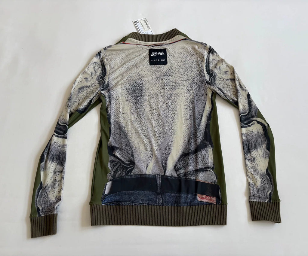 Jean Paul Gaultier Yproject Portrait Print Panel Knit Mesh Top