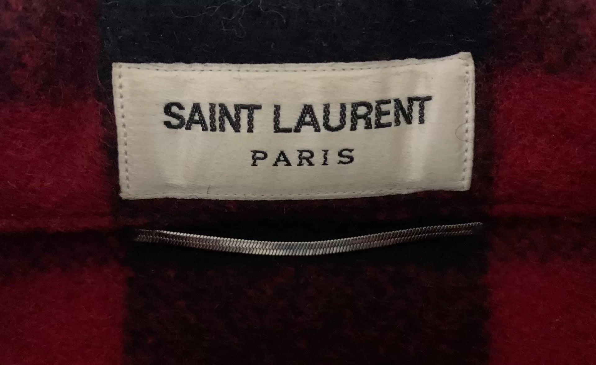 Saint Laurent 13FW Pocket Red Black Plaid Wool Flannel Jacket