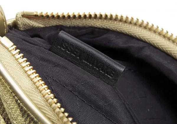 Issey Miyake Vintage Gold Geometric Pleated Tote Bag