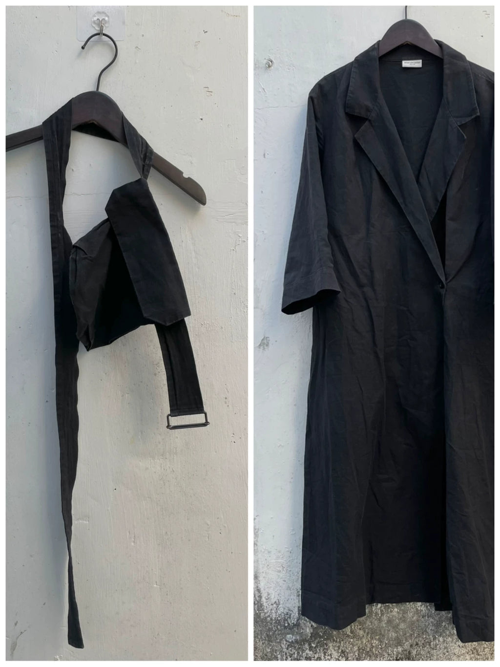 Dries Van Noten DVN External Pocket Deconstructed Coat Taoist Robe