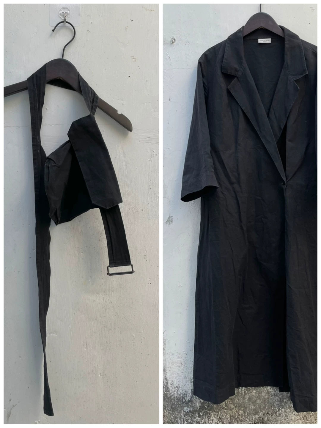 Dries Van Noten DVN External Pocket Deconstructed Coat Taoist Robe