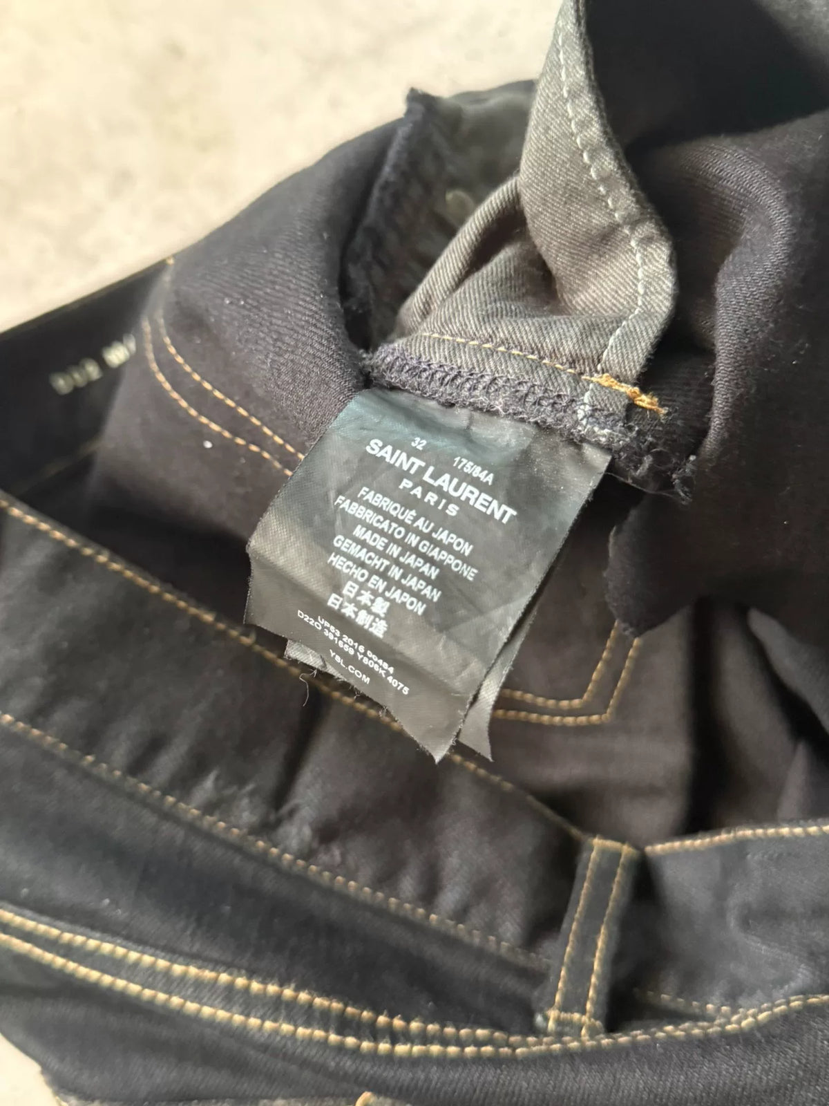 Saint Laurent Paris 16AW D02 Black Distressed Denim Jeans by Hedi Slimane