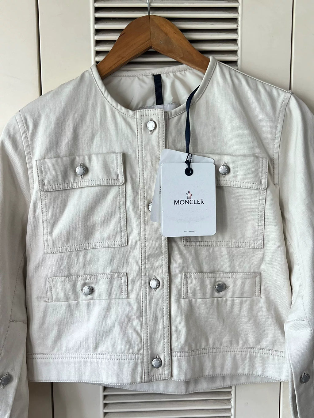 Moncler women's cropped denim jacket