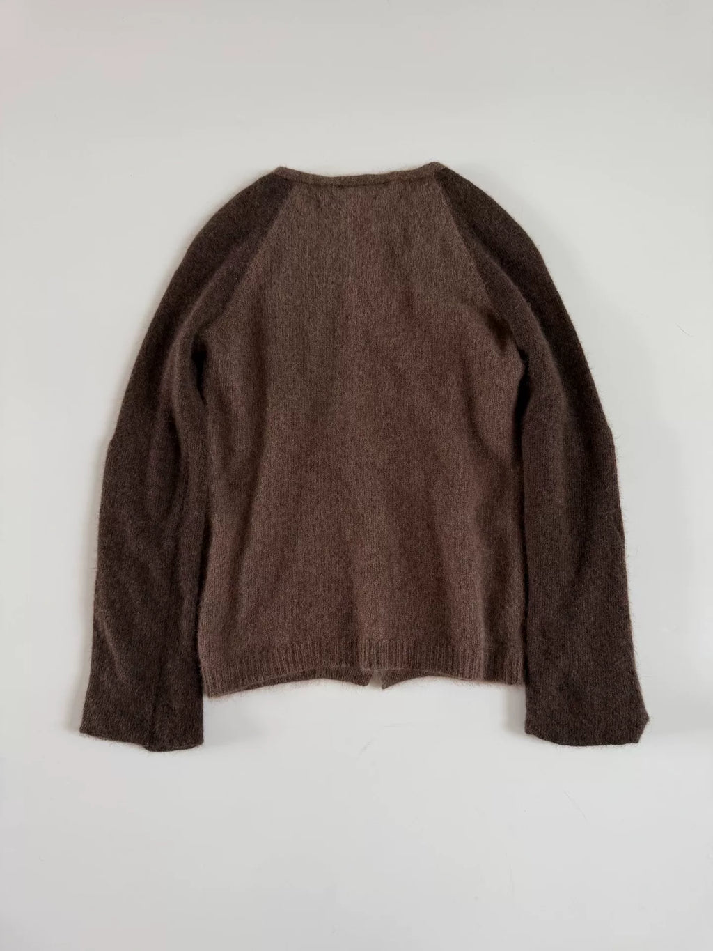 Yohji Yamamoto Color-Block Raglan Angora Knit Sweater