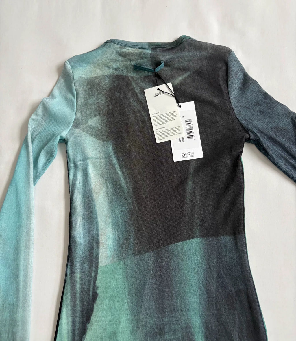 Jean Paul Gaultier mesh garment Gaultier printed mesh top