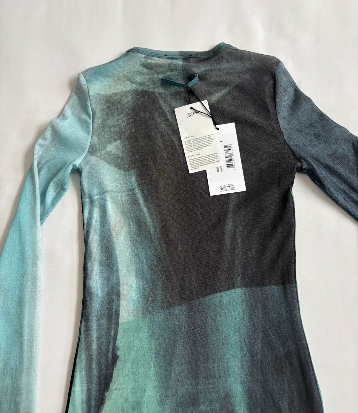 Jean Paul Gaultier mesh garment Gaultier printed mesh top