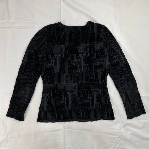 1995 Fall/Winter Jean Paul Gaultier Cyber Circuit Board Velvet Mesh Tattoo Top