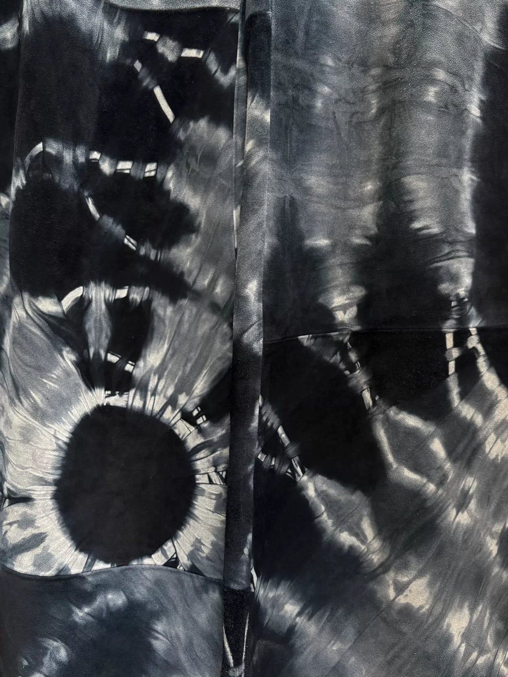 Ann Demeulemeester SS01 Runway Suede Tie-Dye Floor-Length Wide-Leg Pants