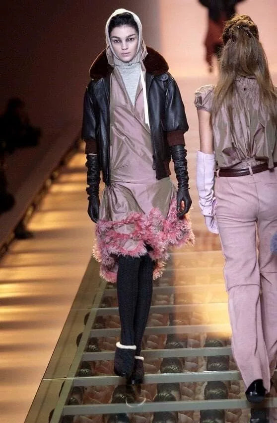 Jean Paul Gaultier Runway Fuzzy Silk Dress