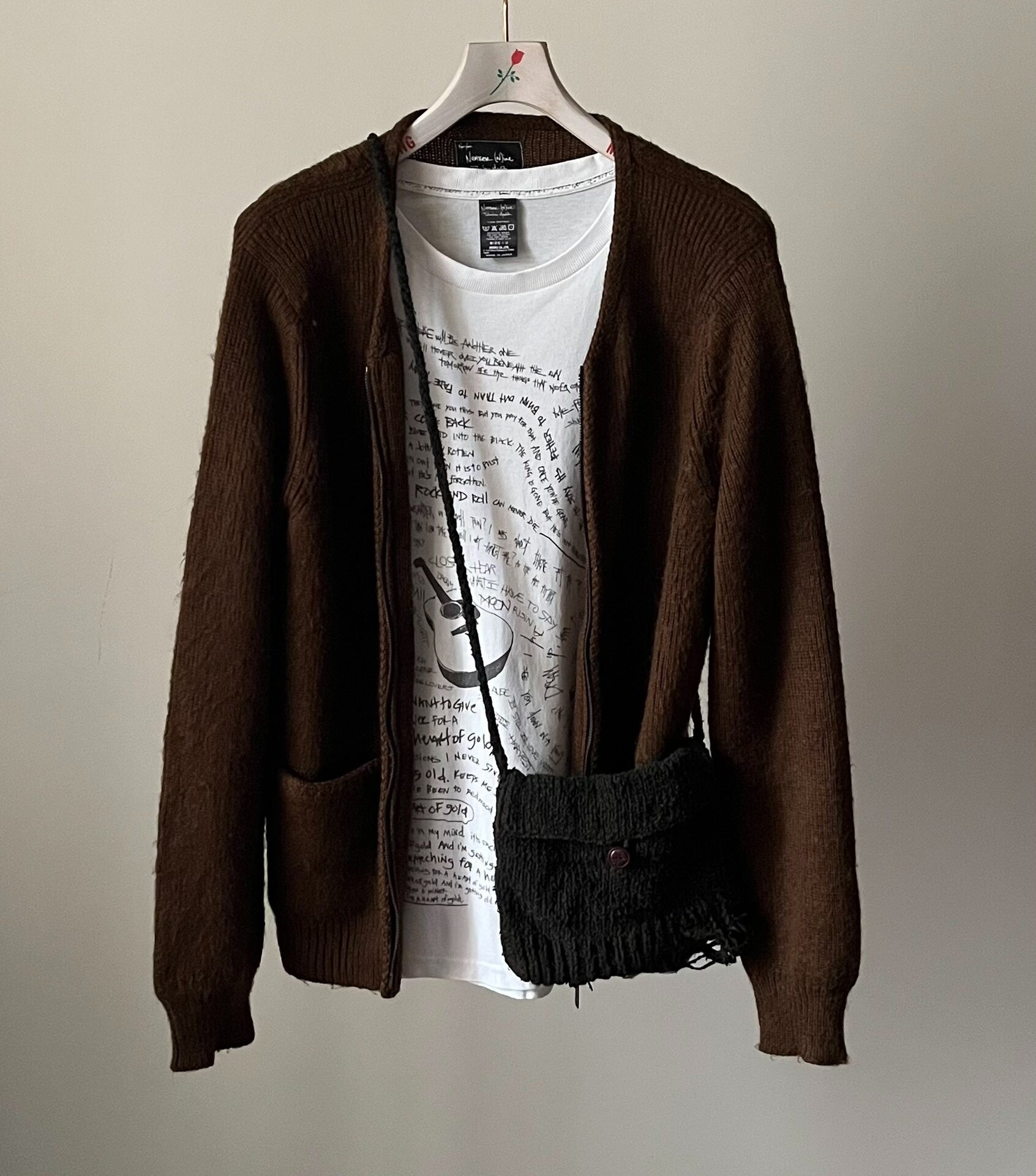 Number (N)ine 08AW River Phoenix Brown Cardigan
