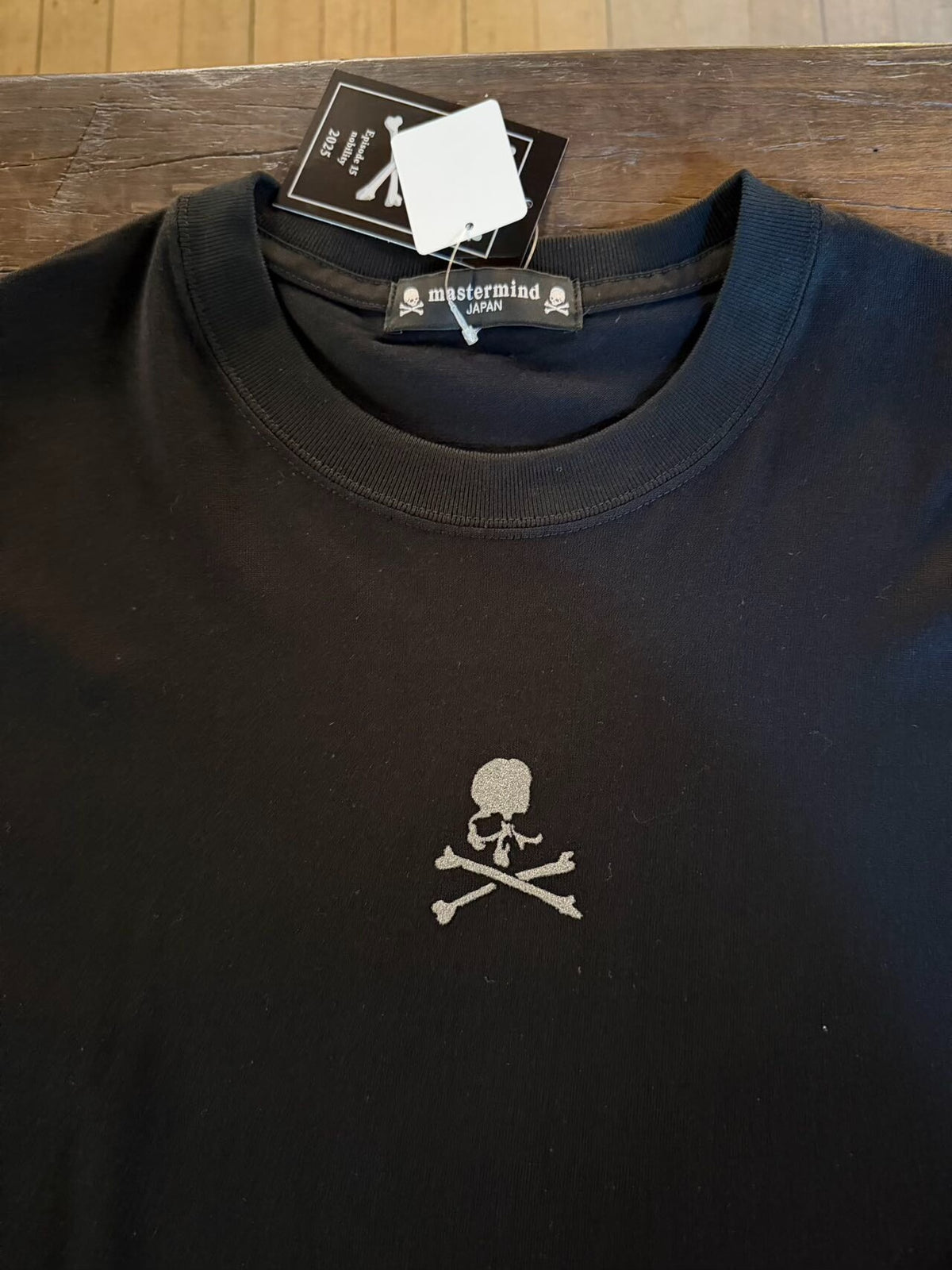 mastermind Japan FW25 Black Loopwheel Glitter Skull Suvin Cotton Long Sleeve T-Shirt