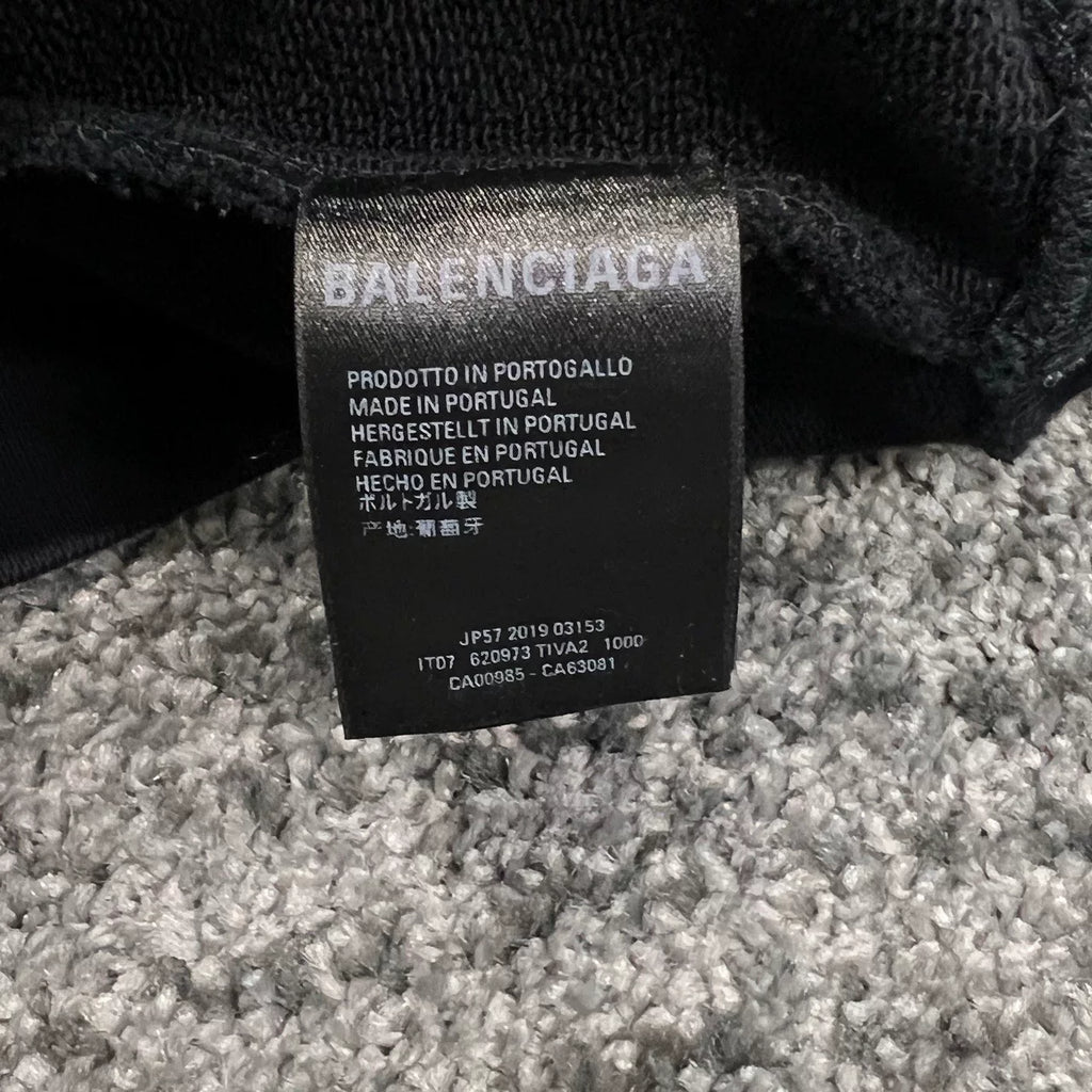 Balenciaga Black Portrait Print Hooded Sweater
