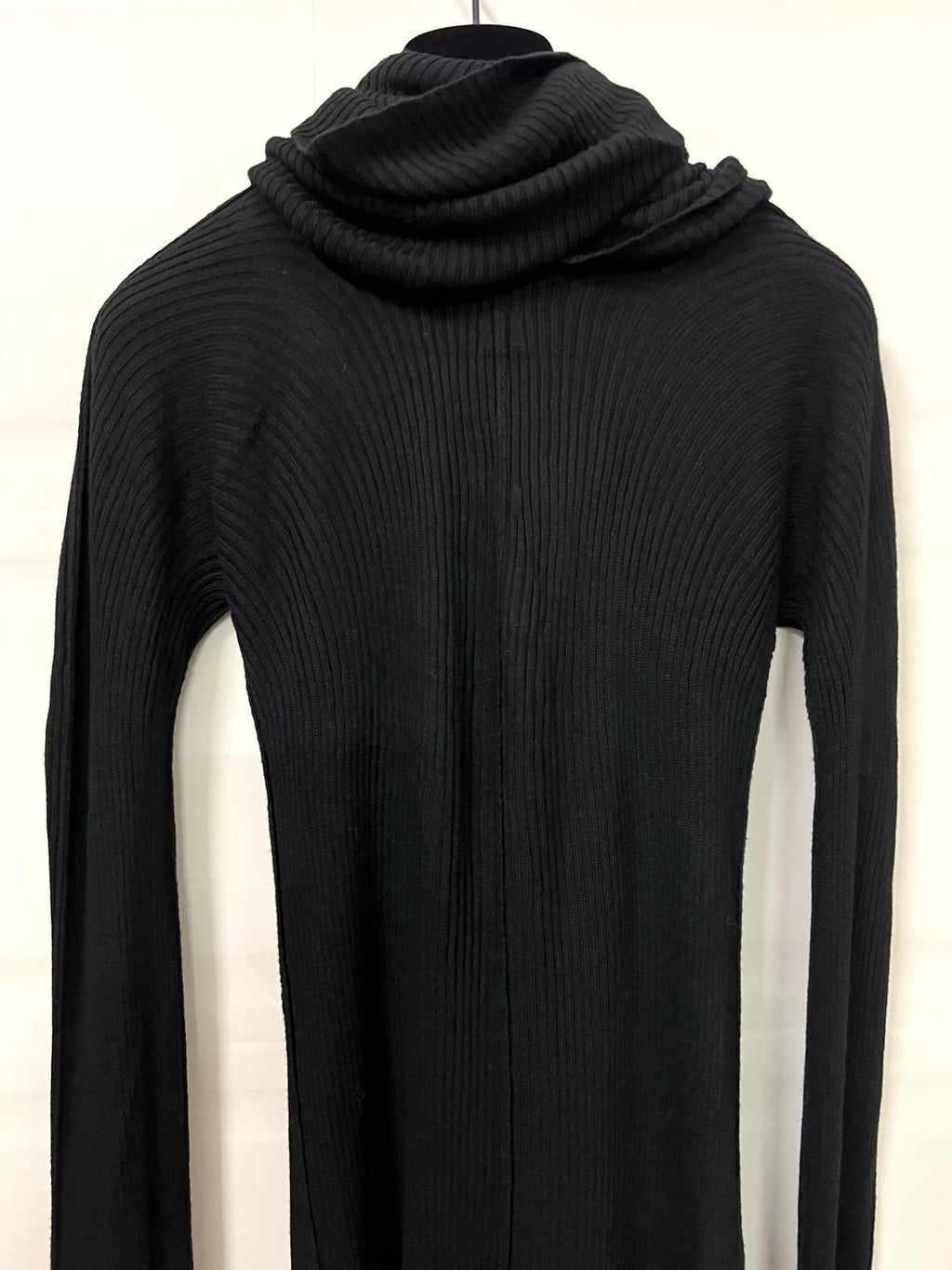 AW09 Comme des Garçons Black Double-Layer Interactive Draped High Collar Silk-Blend Knit Top