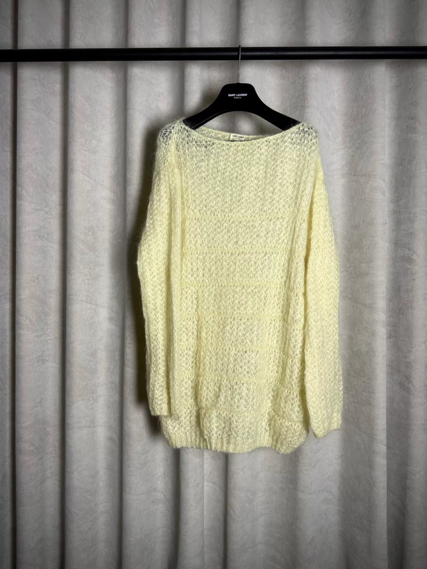 Saint Laurent 13AW Off-White Knit Sweater by Hedi Slimane