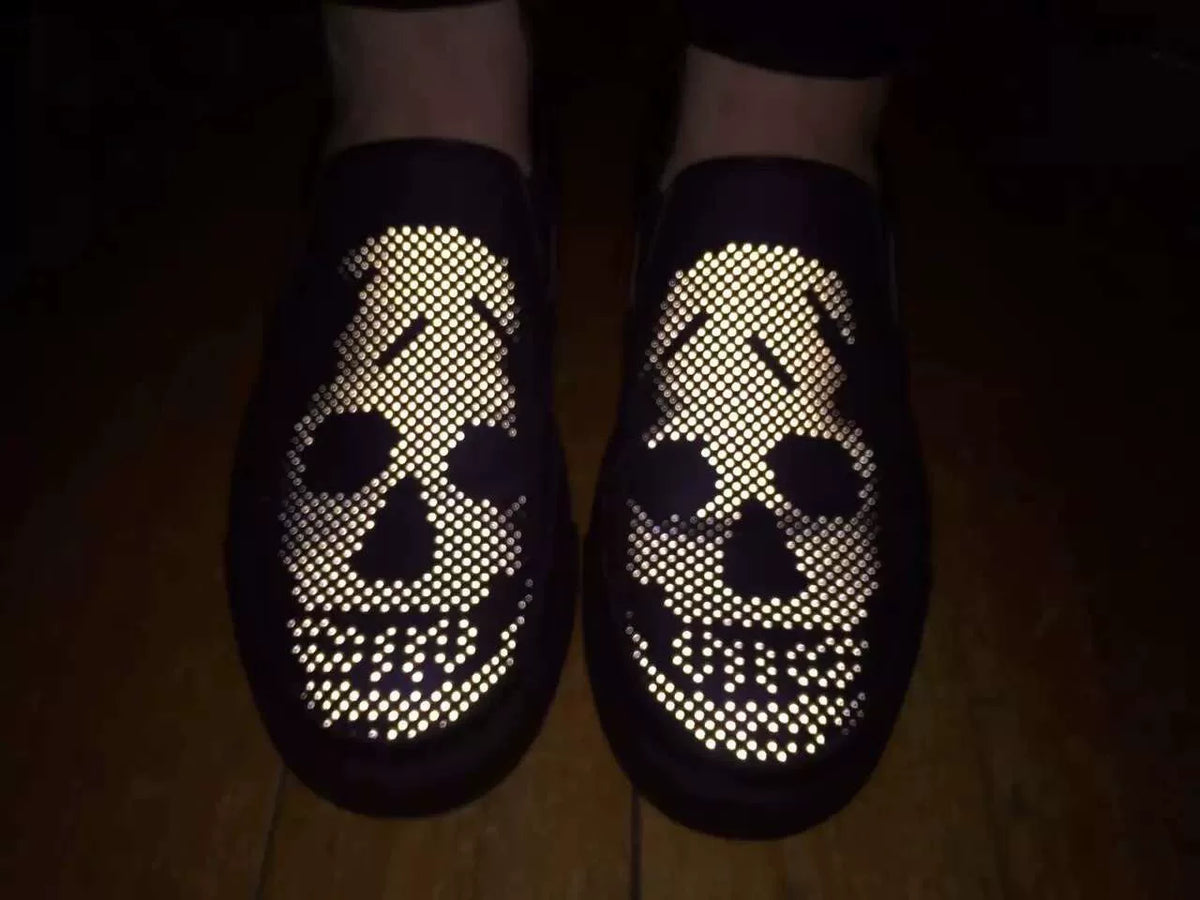 Alexander McQueen Deep Purple 3M Reflective Polka Dot Skull Boots