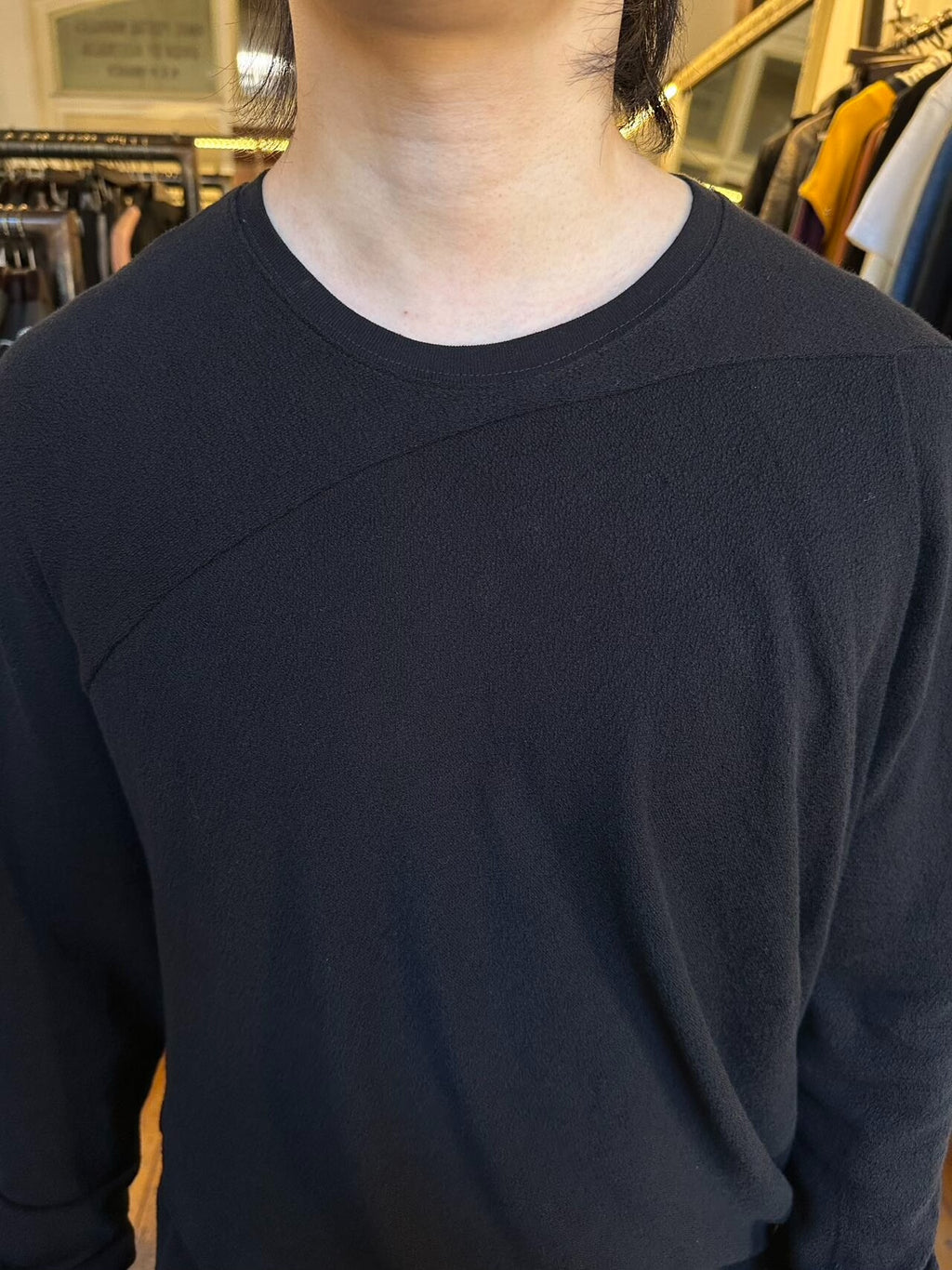 Julius SS17 Knives Black Double-Layer Cotton Sweatshirt
