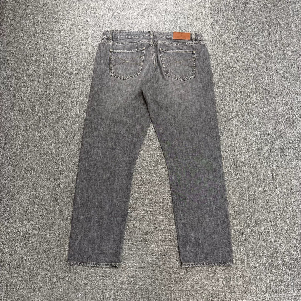 Brunello Cucinelli Water-Washed Distressed Denim Jeans