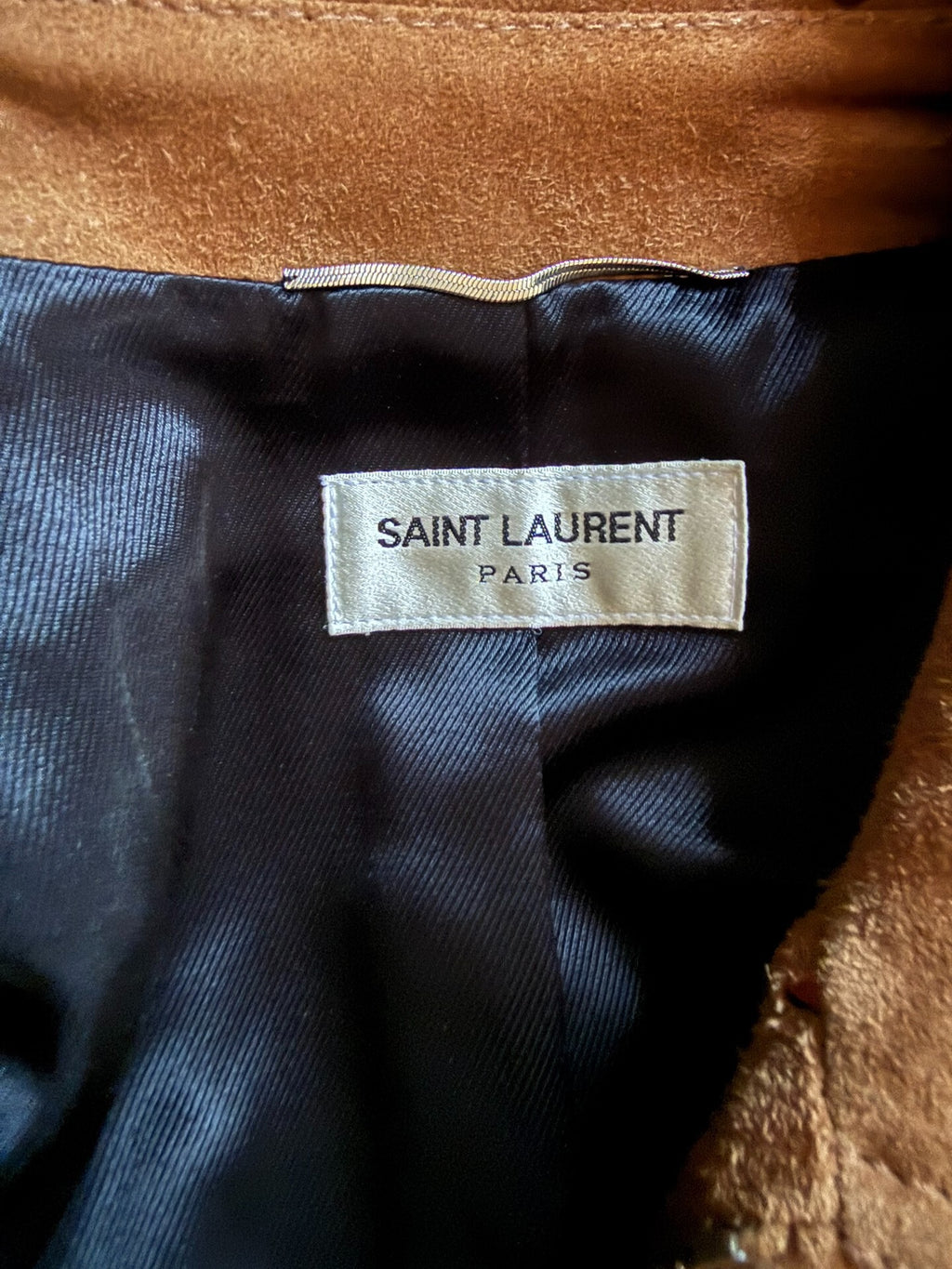Saint Laurent 18FW Suede Leather Geometric Tied Jacket by Anthony Vaccarello