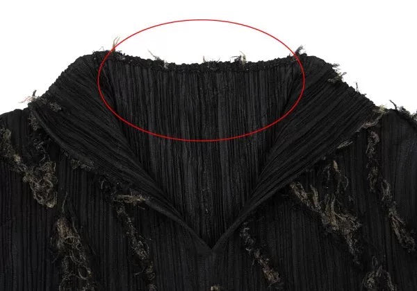 Issey Miyake Vintage Black Faux Fur Pleated Top