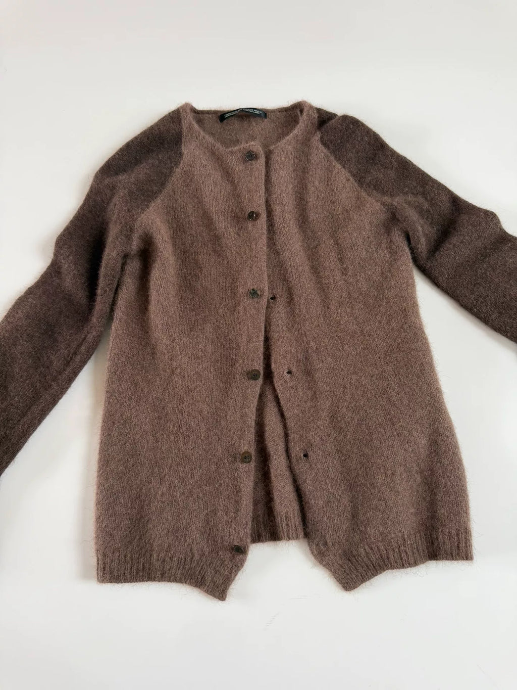 Yohji Yamamoto Color-Block Raglan Angora Knit Sweater