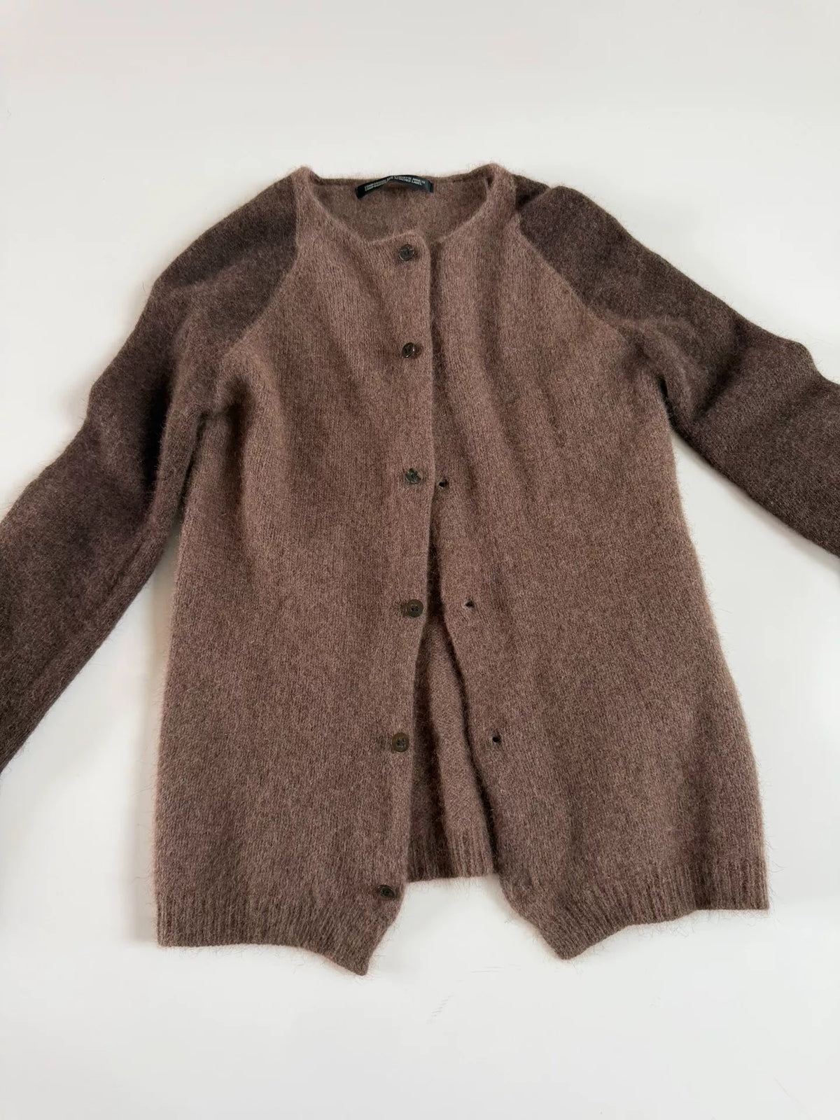 Yohji Yamamoto Color-Block Raglan Angora Knit Sweater