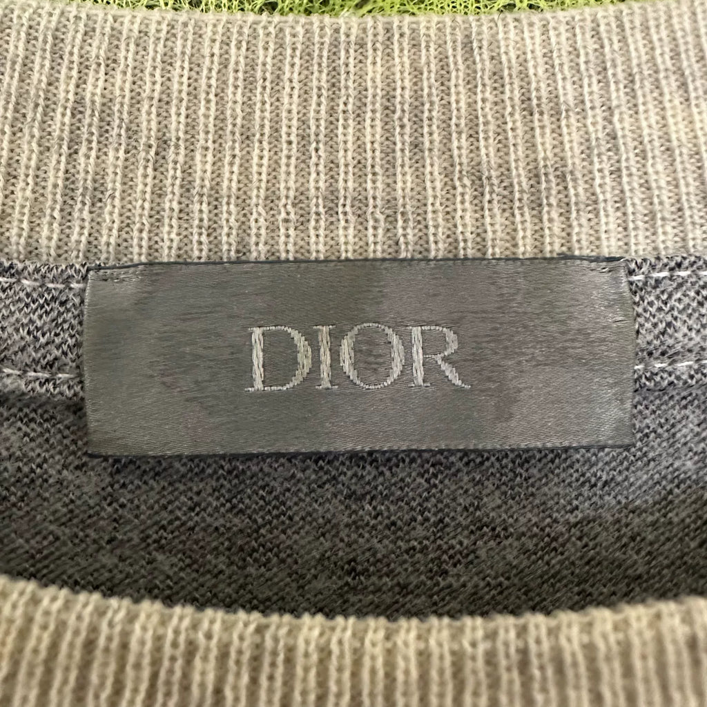 Dior Vintage Vertical Stripe Wool-Cotton Atelier Short Sleeve T-Shirt