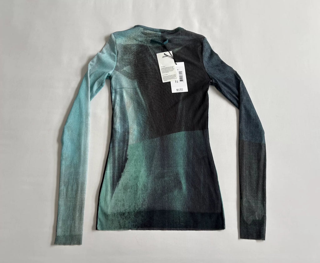 Jean Paul Gaultier mesh garment Gaultier printed mesh top
