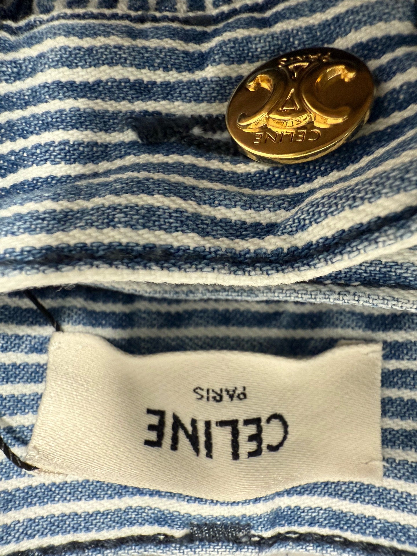 Celine Triomphe Striped Shorts