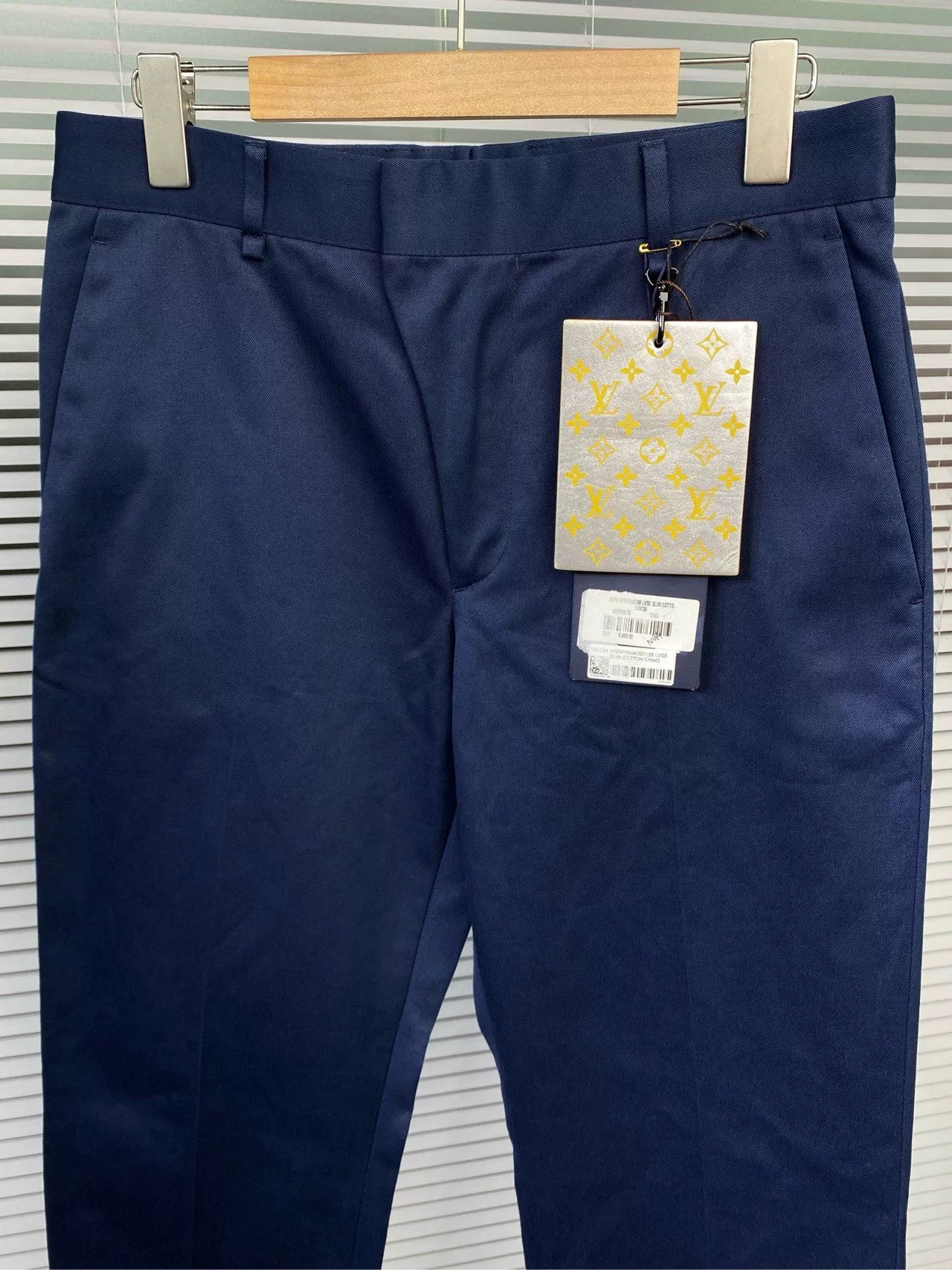 Louis Vuitton Dark Blue Straight-Leg Twill Casual Pants