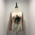 Dior Color-Blocked Dragon Embroidered Cashmere Sweater