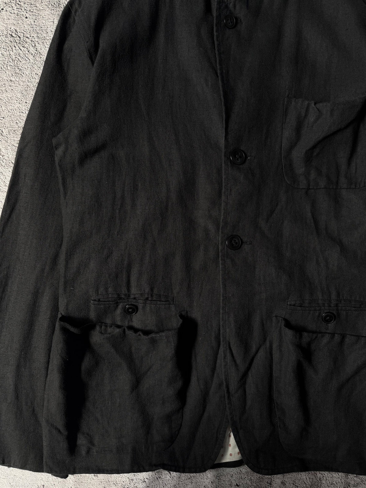 Ann Demeulemeester AW05 Polka-Dot Lined Linen Jacket