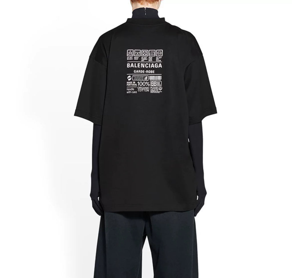 Balenciaga SS23 Letter Logo Geometric Print Short Sleeve Top