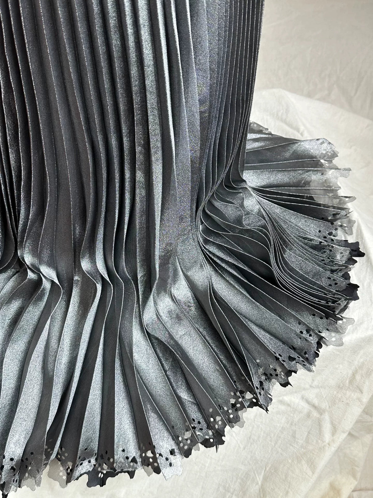 Issey Miyake mainline double-layer burnt distressed skirt