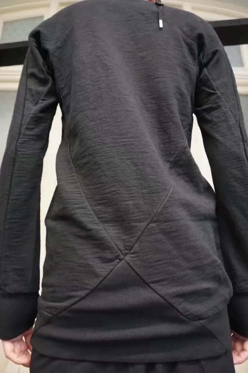 Boris Bidjan Saberi SS17 Black Pullover 1 Object Dye Cotton Sweater
