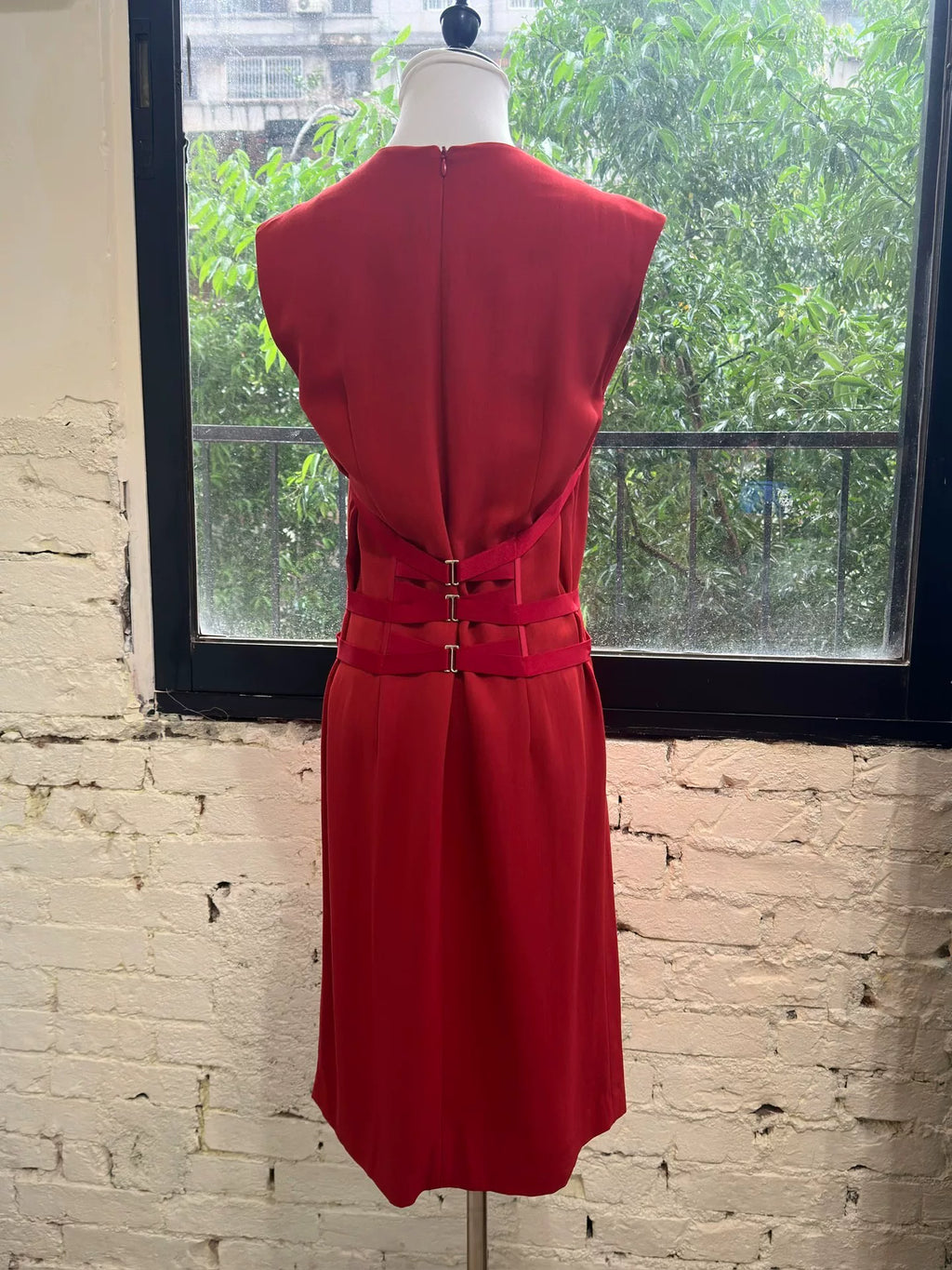 Maison Margiela Waist-Cinched Buckle Dress