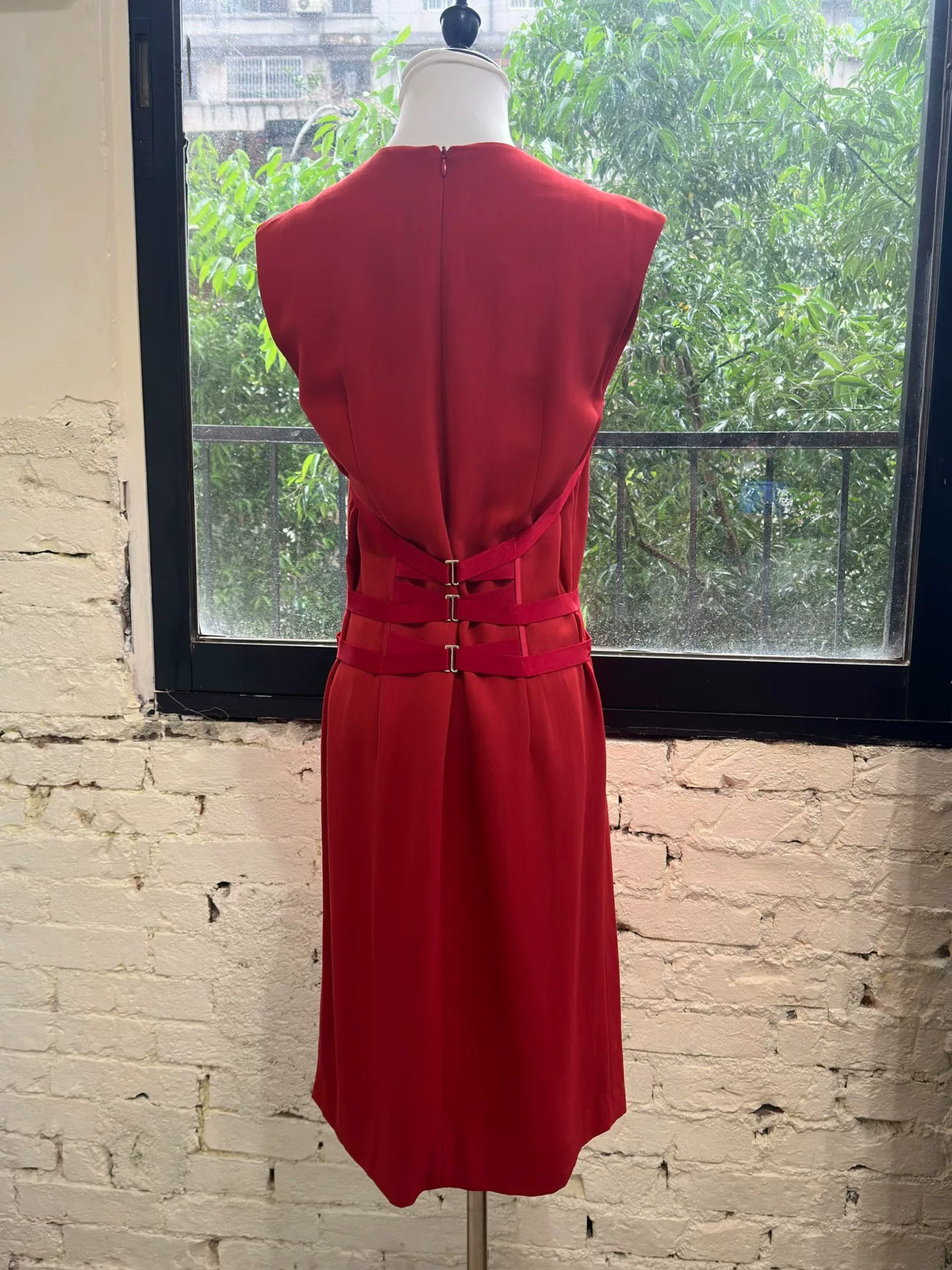 Maison Margiela Waist-Cinched Buckle Dress
