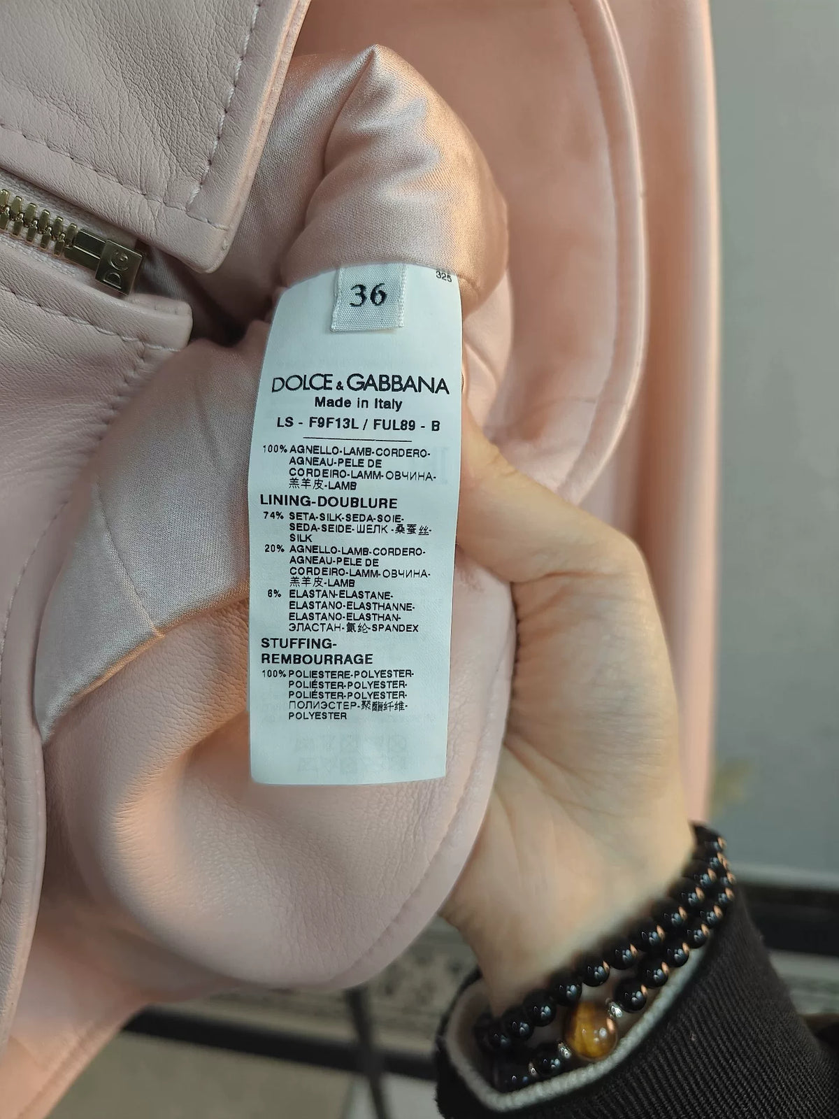 Dolce & Pink Lambskin Moto Jacket